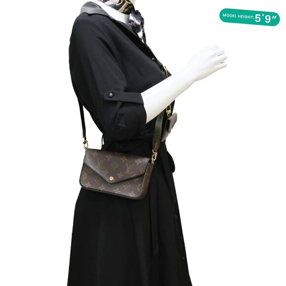 Louis Vuitton  Felicie Strap & Go Monogram Canvas Shoulder Bag Kaki - Picture 2 of 14